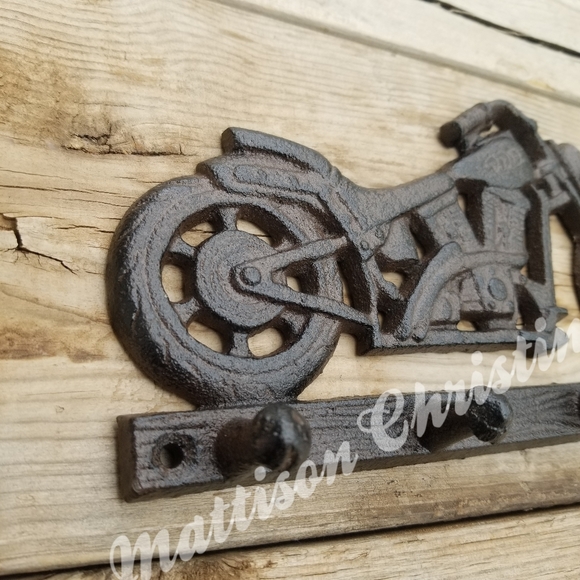 Cast Iron Motorcycle Key Hook Rack - Picture 2 of 3
